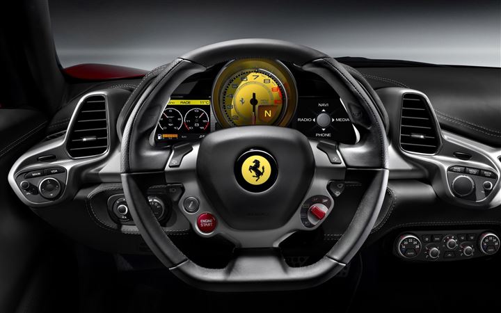 2010 Ferrari 458 Italia Steering Wheel MacBook Air wallpaper