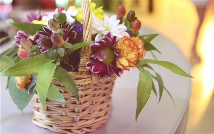 Basket With Flowers All Mac wallpaper