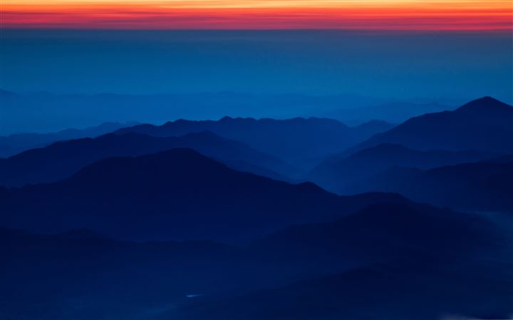 Blue Mountains Red Sky All Mac wallpaper