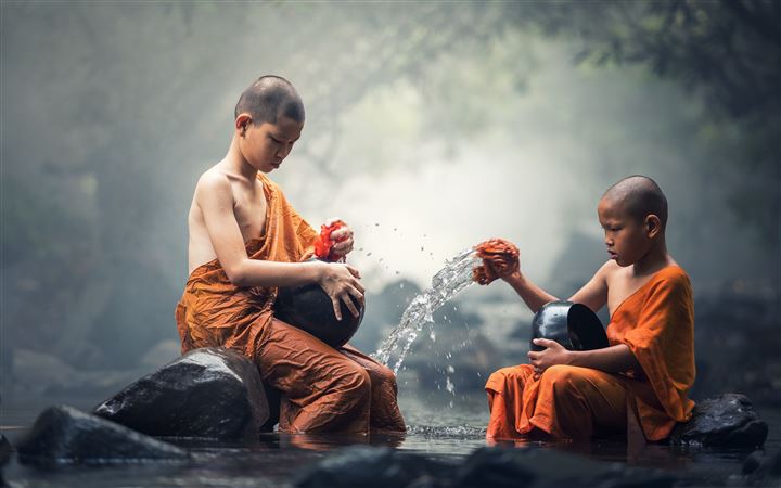 Children Buddhist Monks All Mac wallpaper