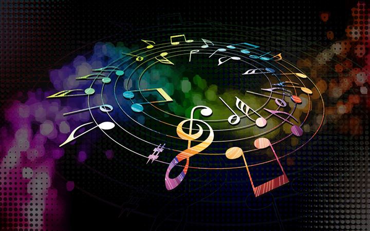 Colorful Musical Notes MacBook Air wallpaper
