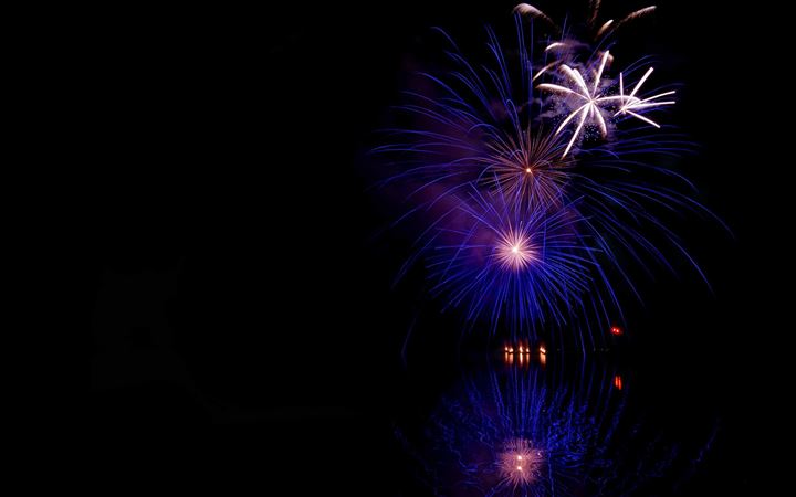 Fireworks reflected In Water All Mac wallpaper