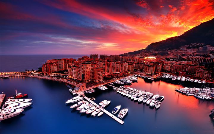 Monaco sunset MacBook Air wallpaper