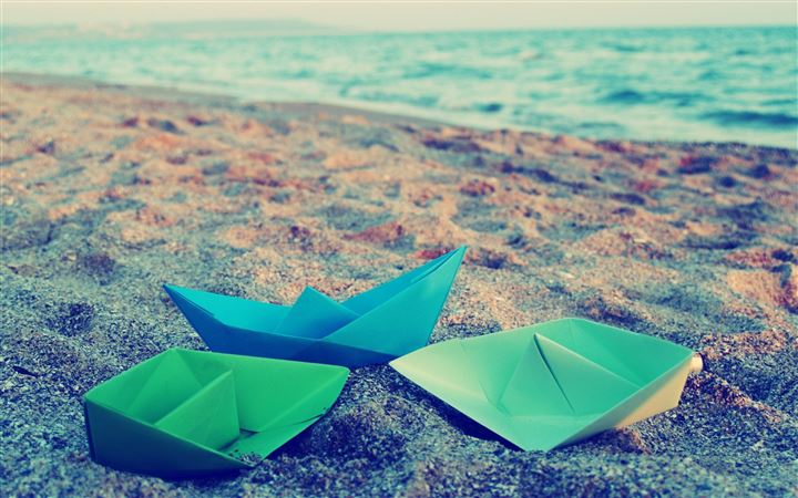 Paper Boats Origami Surface All Mac wallpaper
