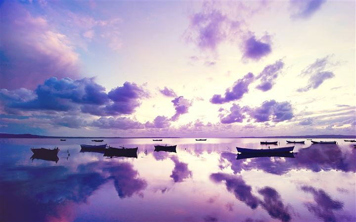 Purple Sunset In Ocean MacBook Air wallpaper