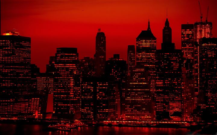 Red Sky At Night New York City MacBook Air wallpaper