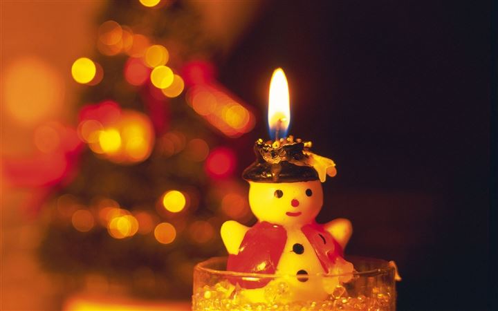 Snowman Candle Light New Year Greeting Cards All Mac wallpaper