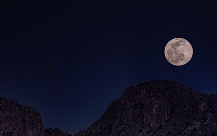 full moon over the mountain MacBook Air wallpaper