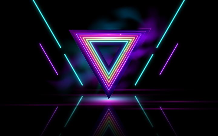 neon triangle abstract 8k MacBook Air wallpaper