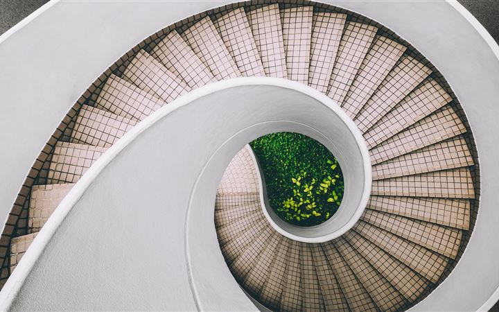 white and brown concrete spiral stairs All Mac wallpaper
