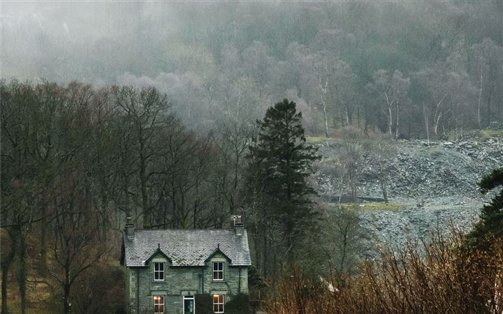 house at forest surrounde... MacBook Pro wallpaper