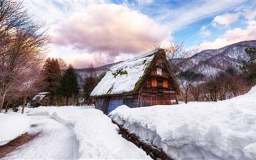 Village In Japan During Winter All Mac wallpaper