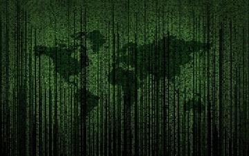 Green Matrix Code World Map MacBook Pro wallpaper