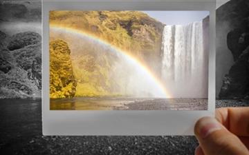Rainbow Over Skogafoss Waterfall All Mac wallpaper