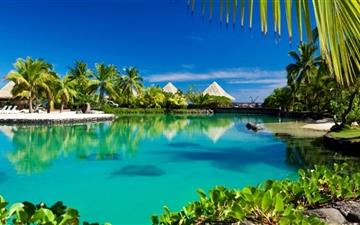 Tropical Island Swimming Pool MacBook Air wallpaper