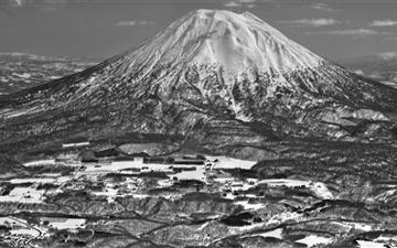 Mount Yotei Black And White All Mac wallpaper