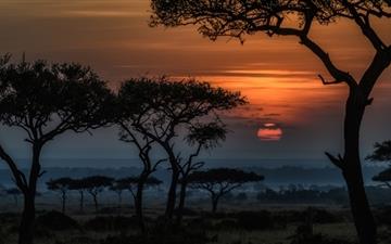 Sunrise In Masai Mara Kenya Africa MacBook Air wallpaper