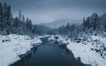 river surrounded by snow ... All Mac wallpaper