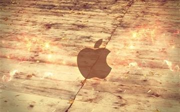 Apple Logo Wood Floor MacBook Pro wallpaper