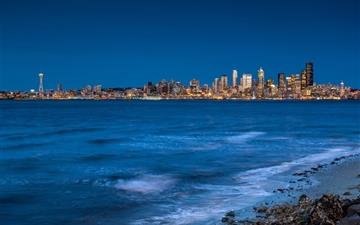 Seattle from the beach MacBook Pro wallpaper