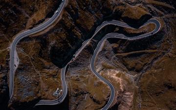 aerial photography of zig zag road MacBook Air wallpaper
