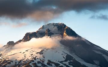 snow covered mountain under cloudy sky during dayt All Mac wallpaper