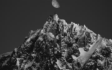 grayscale photo of mountain range All Mac wallpaper