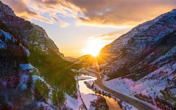 provo canyon during winter 5k All Mac wallpaper