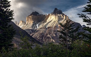 mountains chile patagonia torres del paine 5k iMac wallpaper