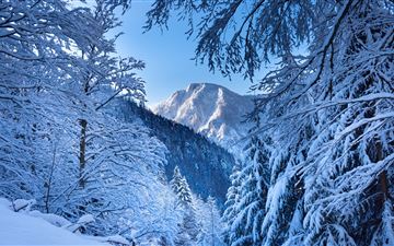 snow alps austria 5k iMac wallpaper