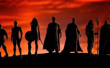justice league heroes silhouette 5k MacBook Air wallpaper