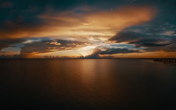 beach clouds seascape horizon 10k MacBook Pro wallpaper