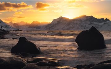 colourful sunset in northern norway 5k MacBook Pro wallpaper