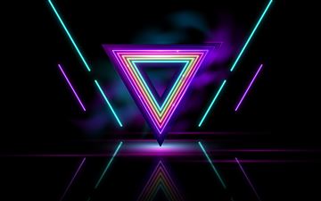 neon triangle abstract 8k MacBook Air wallpaper