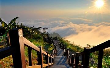 Stairs Clouds Sun Shines Brightly All Mac wallpaper