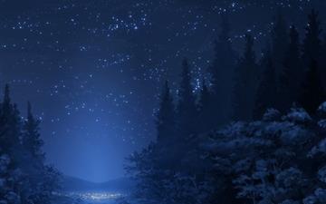 Winter night sky All Mac wallpaper
