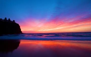 Amazing sunset at beach All Mac wallpaper