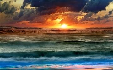 Full color sunset at sea All Mac wallpaper