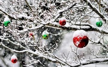 Christmas Ornaments In The Snow All Mac wallpaper