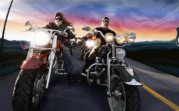 The march past of the motorcycle guards MacBook Air wallpaper