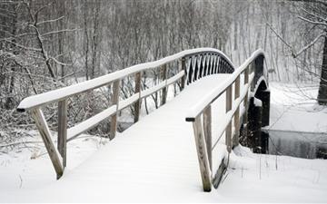 Bridge Covered In Snow All Mac wallpaper