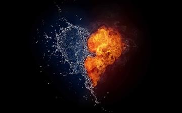 Water And Flames Heart All Mac wallpaper
