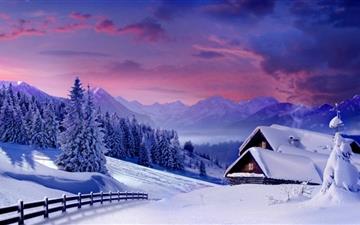 Houses Under Snow All Mac wallpaper