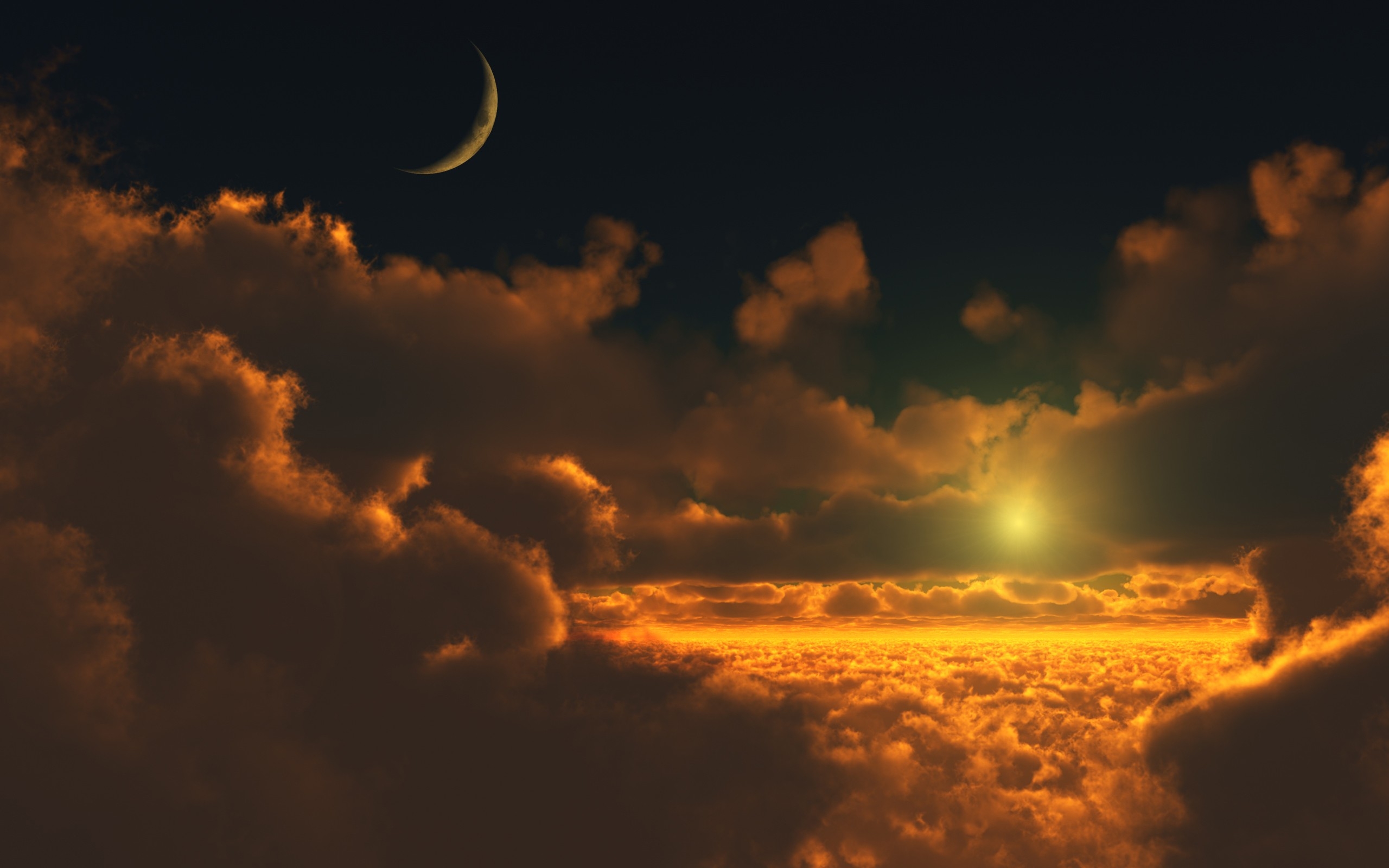 Sun And Moon Macbook Air Wallpaper Download Allmacwallpaper