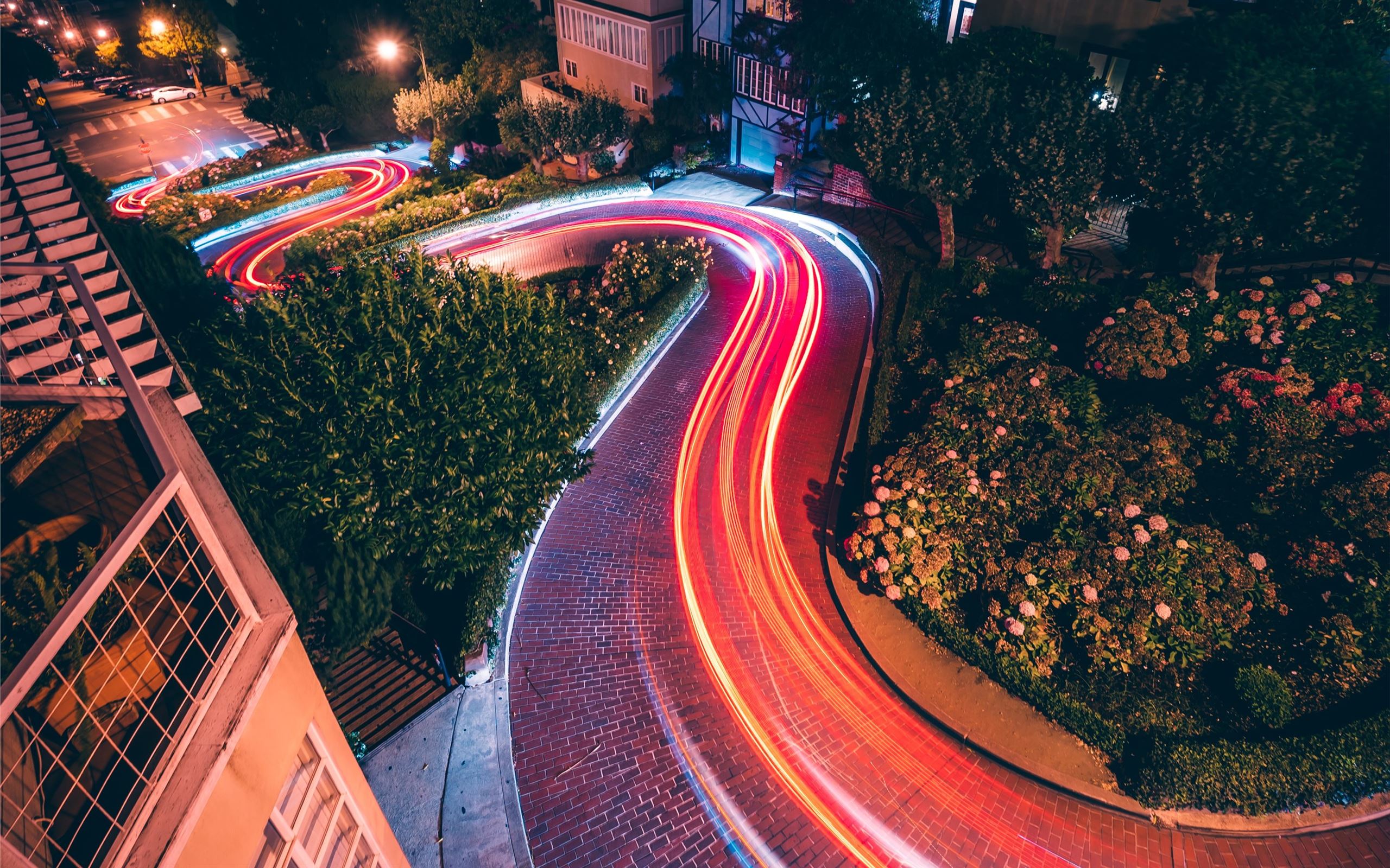 Lombard Street. Ташкент дорога ночь. Фото на длинной выдержки с цветной гирляндой. Fire Road. Расходный материал ночной скакать развеянный