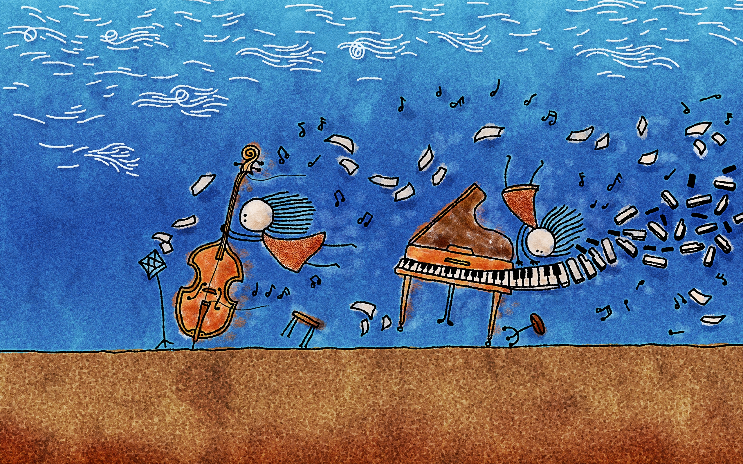 Музыка игра воды. Примитивизм море. Рисунок на музыкальную тему. Композиция море. Владстудио обои.