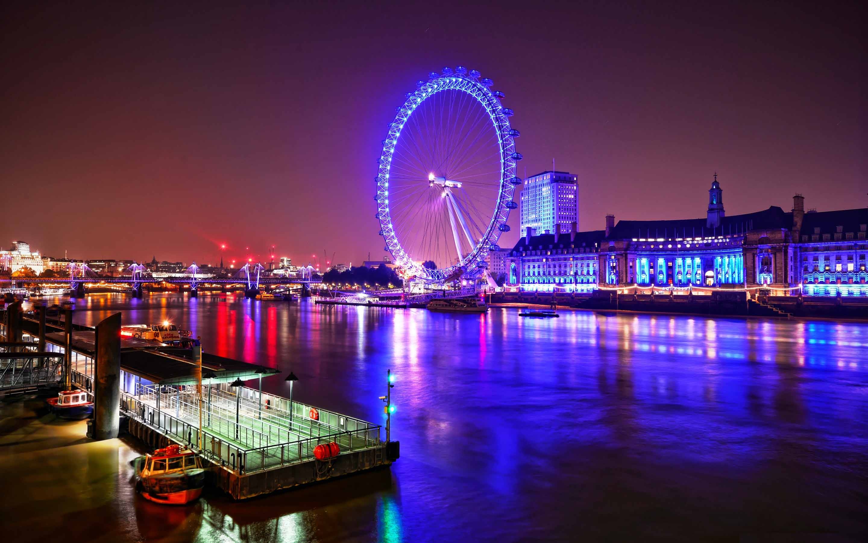 London Eye At Night Mac Wallpaper Download | Free Mac Wallpapers Download