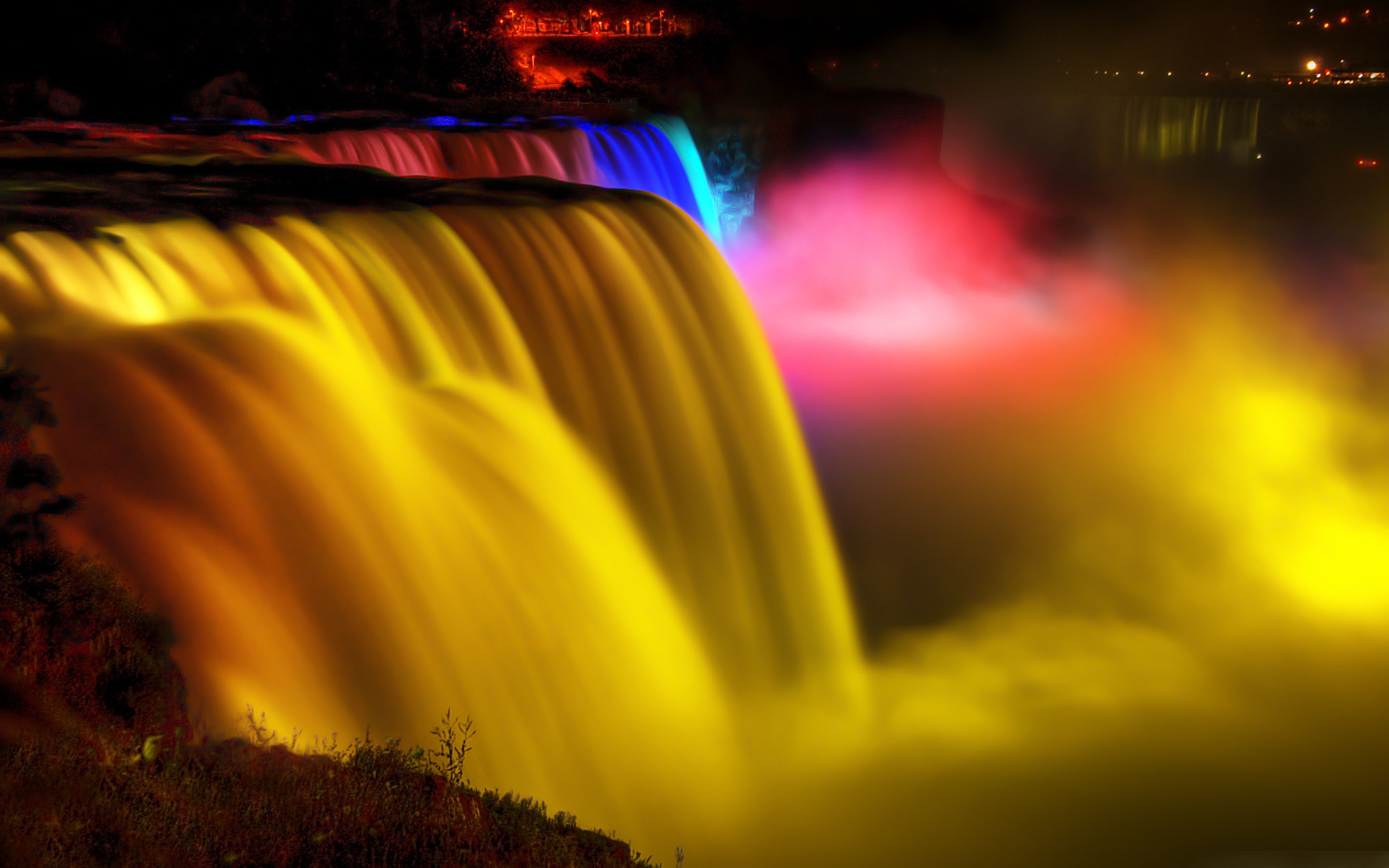 Niagara Falls Color At Night waterfall night HD wallpaper  Pxfuel