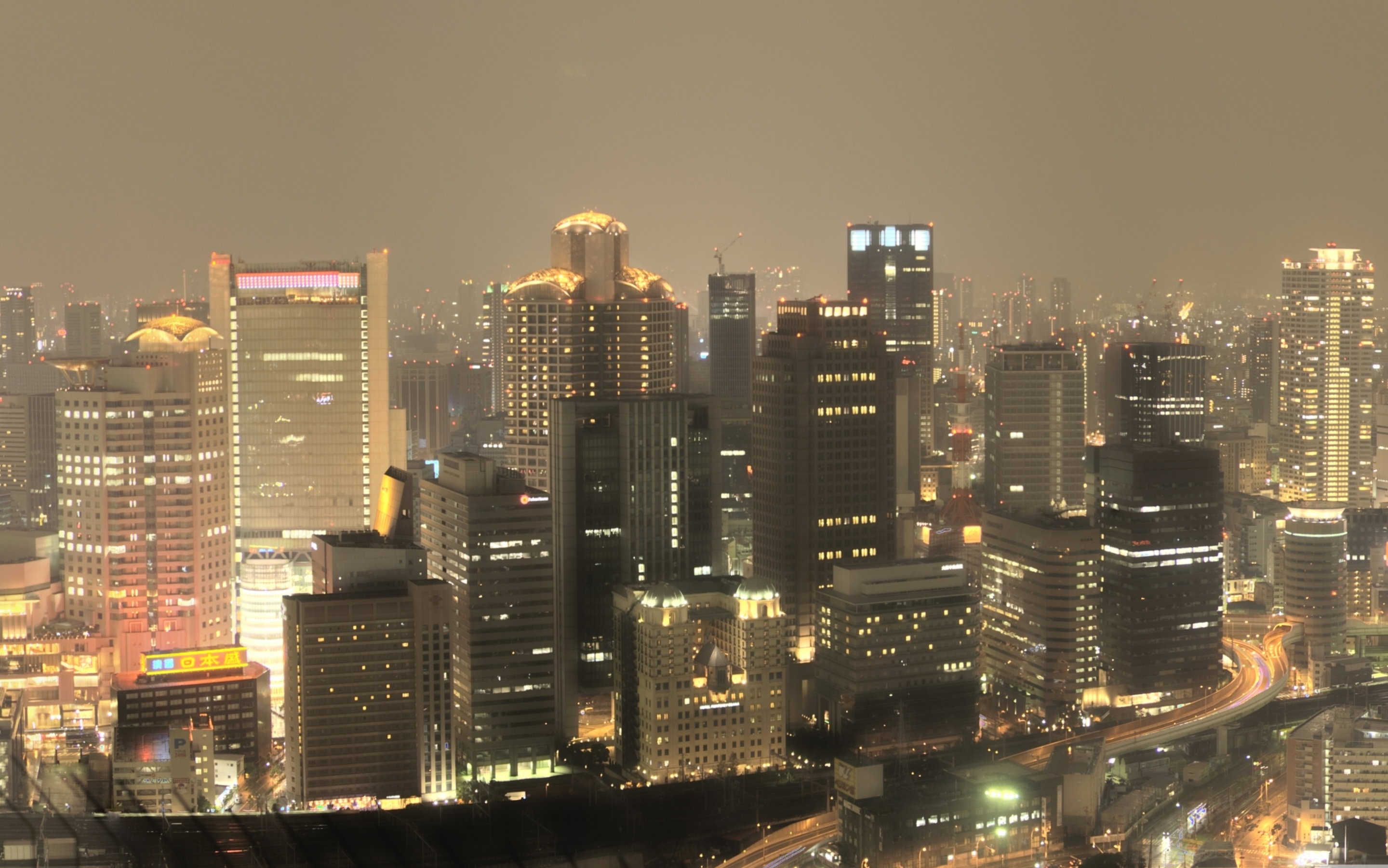Panorama Of Osaka Macbook Air Wallpaper Download Allmacwallpaper