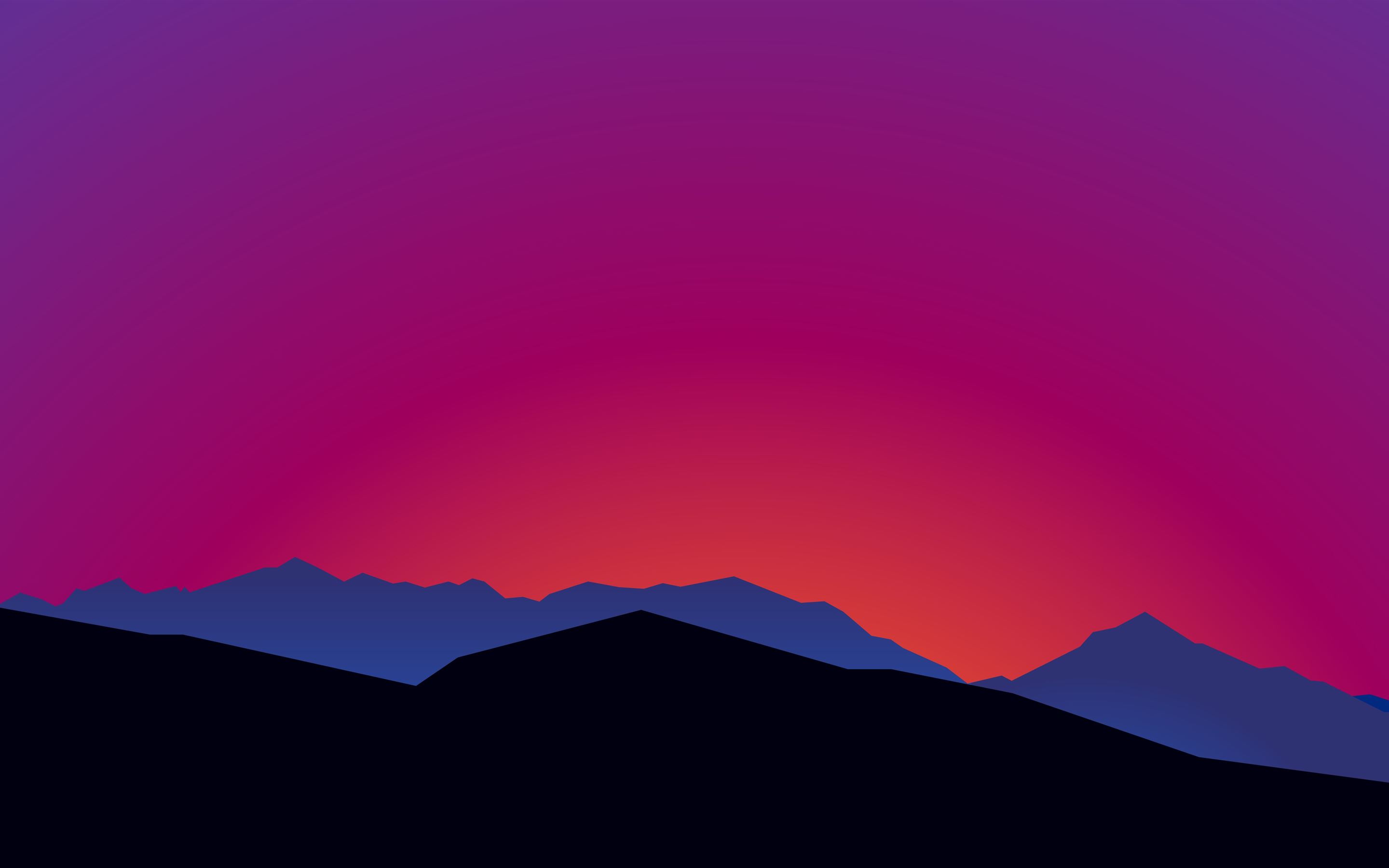 mountain landscape sunset minimalist 15k MacBook Air Wallpaper Download ...